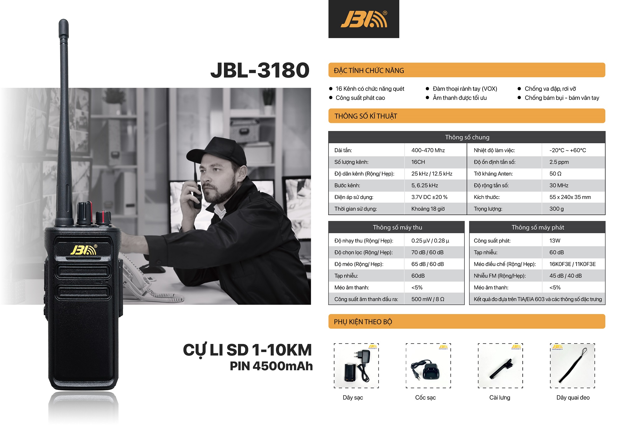 bộ đàm liên lạc cầm tay JBL-3180